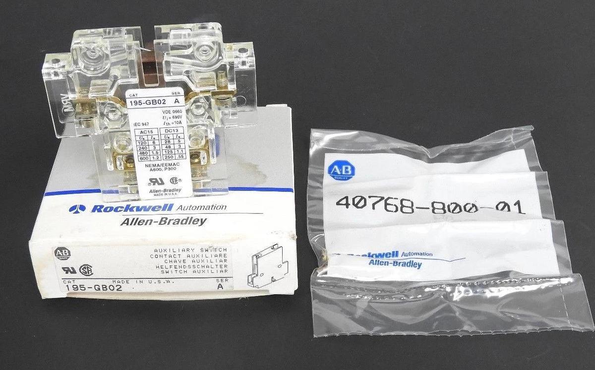 Used NIB ALLEN BRADLEY 195-GB02 AUXILIARY SWITCH 195GB02 SER. A