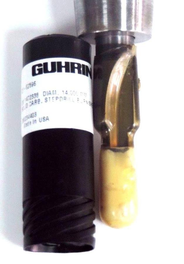 GUHRING HSK63 A TOOLHOLDER CT-62596 14X120 W/ 14MM SOLID CARBIDE STEPDRILL
