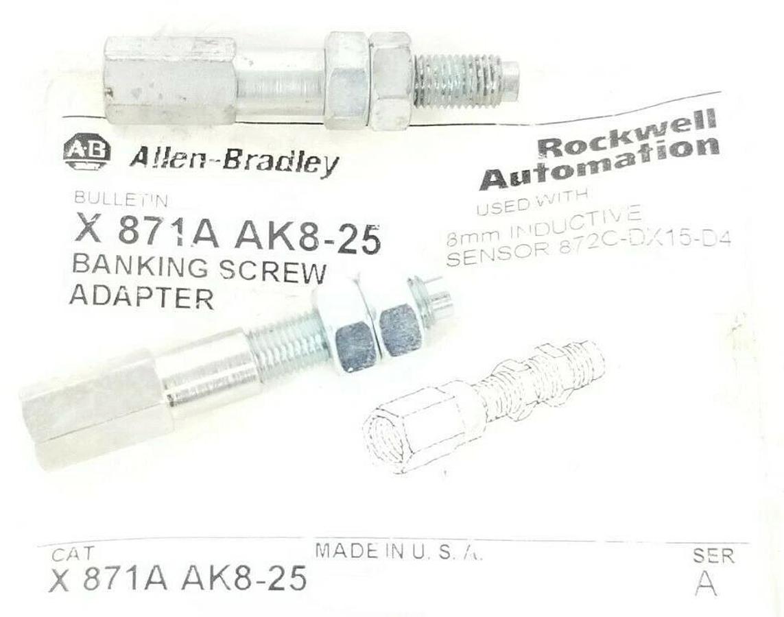 Used LOT OF 2 ALLEN BRADLEY X871A AK8-25 BANKING SCREW ADAPTERS SER. A, X871AAK825