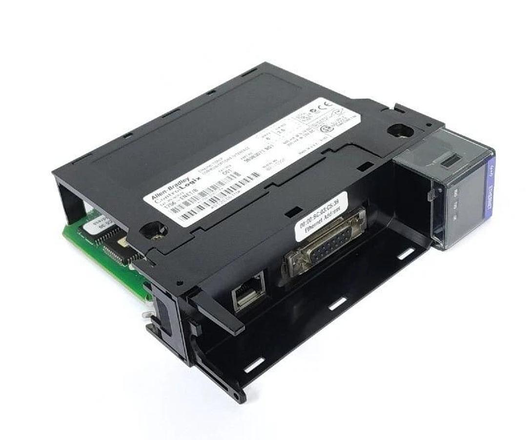Used ALLEN BRADLEY 1756-ENET/B CAT. REV. C01 CONTROLLOGIX COMMUNICATIONS MODULE