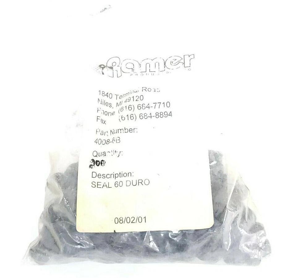 Used BAG OF 200 NEW RAMER 4008-6B SEALS 60 DURO