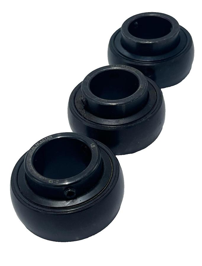 Used LOT OF 3: SealMaster 2-13 Gold Line Bearing Inserts 1-3/16" Bore  Set Screw Lock