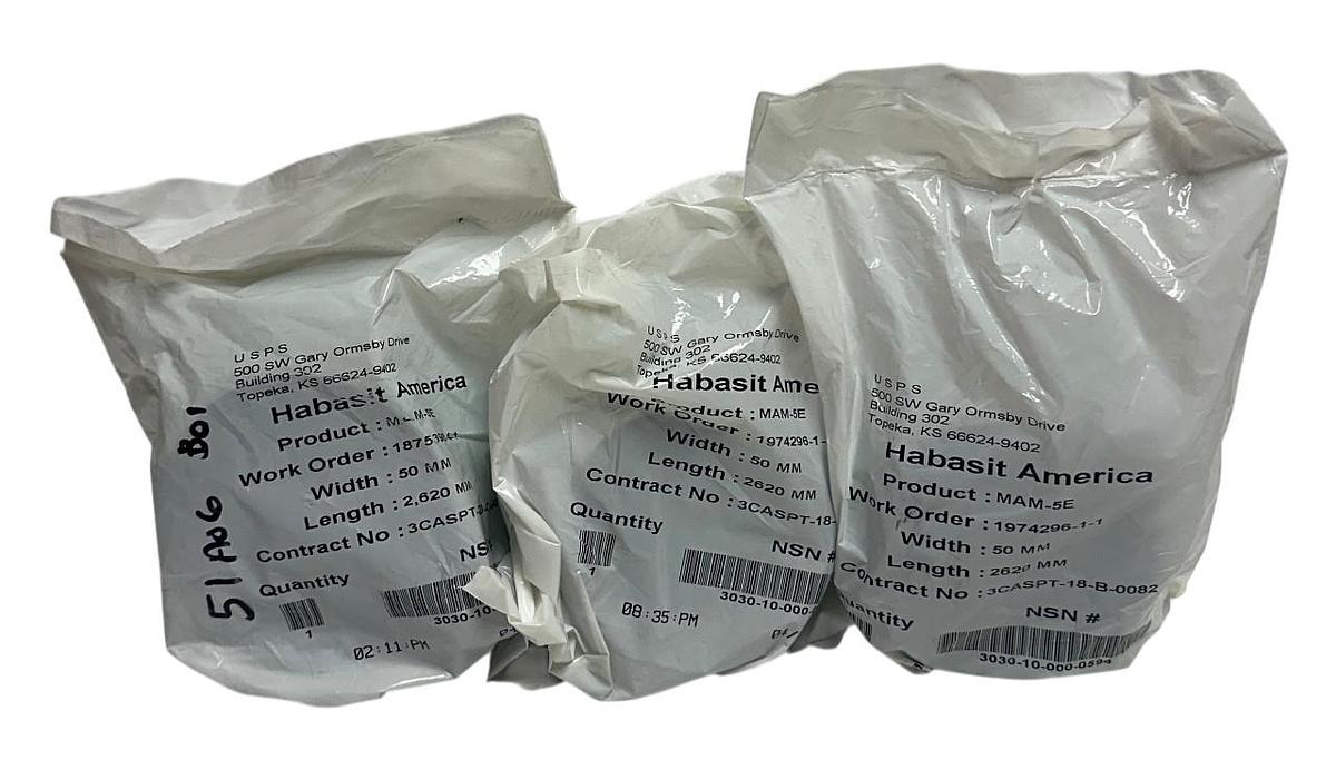 Used 3 HABASIT AMERICA MAM-5E / MAM5E CONVEYOR BELTS W: 50mm L: 2,620mm OEM NSFS