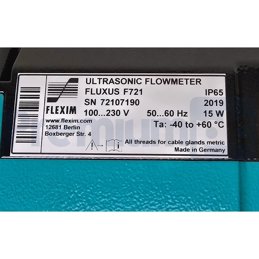Used FLEXIM FLUXUS F721 ULTRASONIC FLOWMETER 2-CH TF7-F721GP-NN02A1-I2NNNND-MNNNN-EN