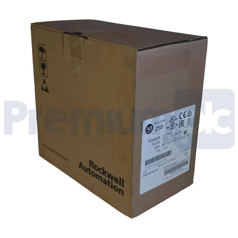 Used Allen Bradley 25B-D4P0N104 /A PowerFlex 525 AC Drive 2HP 480V 3PH FRN 5.001 NSMP