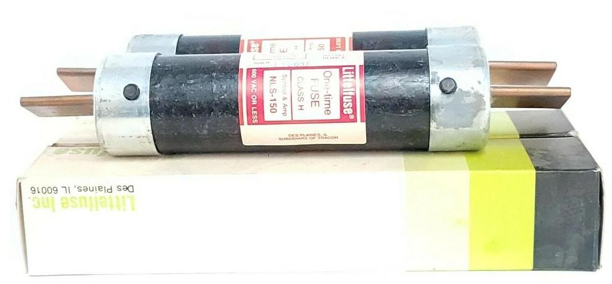 Used LOT OF 2 NIB LITTELFUSE NLS-150 ONE-TIME FUSES NLS150 600V