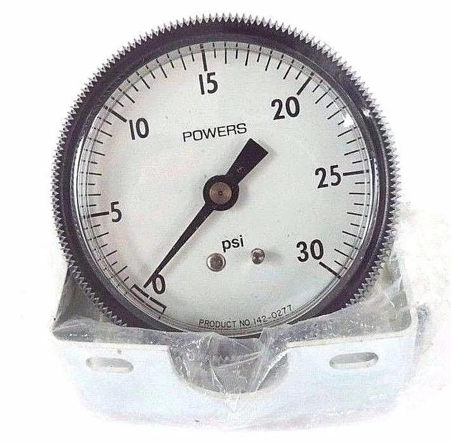 Used NIB POWERS 142-0277 PRESSURE GAUGE 0-30PSI, 1420277