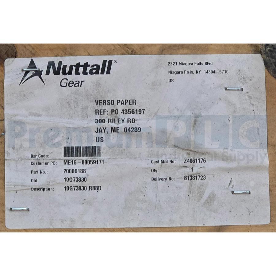 NUTTALL GEAR 20006188 10G73830 R88D TYPE R MODULINE IN-LINE SPEED REDUCER 30HP