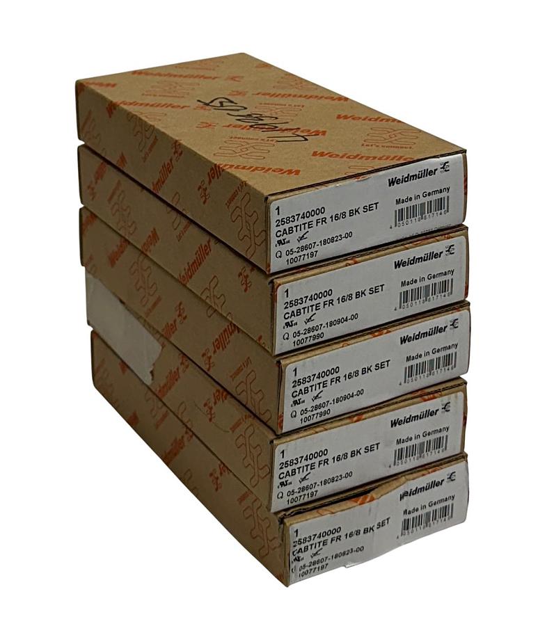 Used 5 WEIDMULLER 2583740000 CABTITE 16/8 BK SET OEM BLACK FRAME NSMP