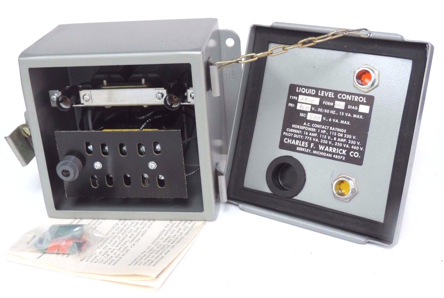 Used NEW WARRICK CONTROLS TYPE 2810 FORM 4G12 LIQUID LEVEL CONTROL 2810-4G12, 1HP