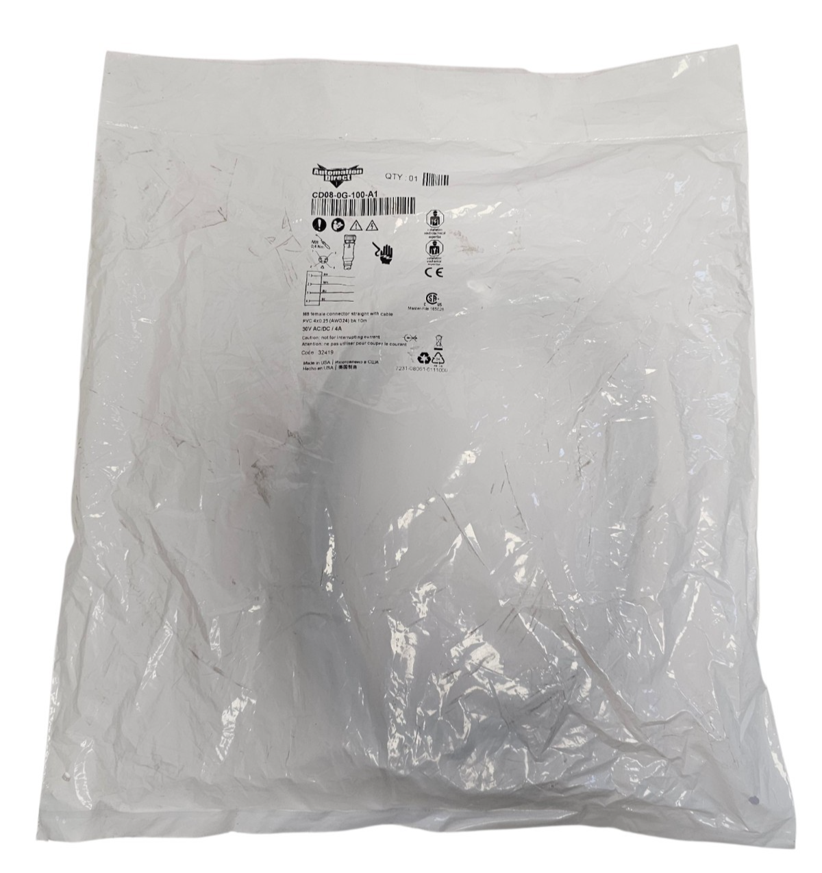 NEW AUTOMATION DIRECT CD08-0G-100-A1 CONNECTION CABLE CD080G100A1 10M LENGTH