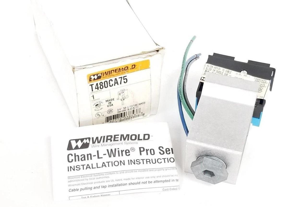 Used NIB WIREMOLD T480CA75 TAP & FIXTURE HANGER 3/4'' 20A 480V BLUE/BLACK T600CA75
