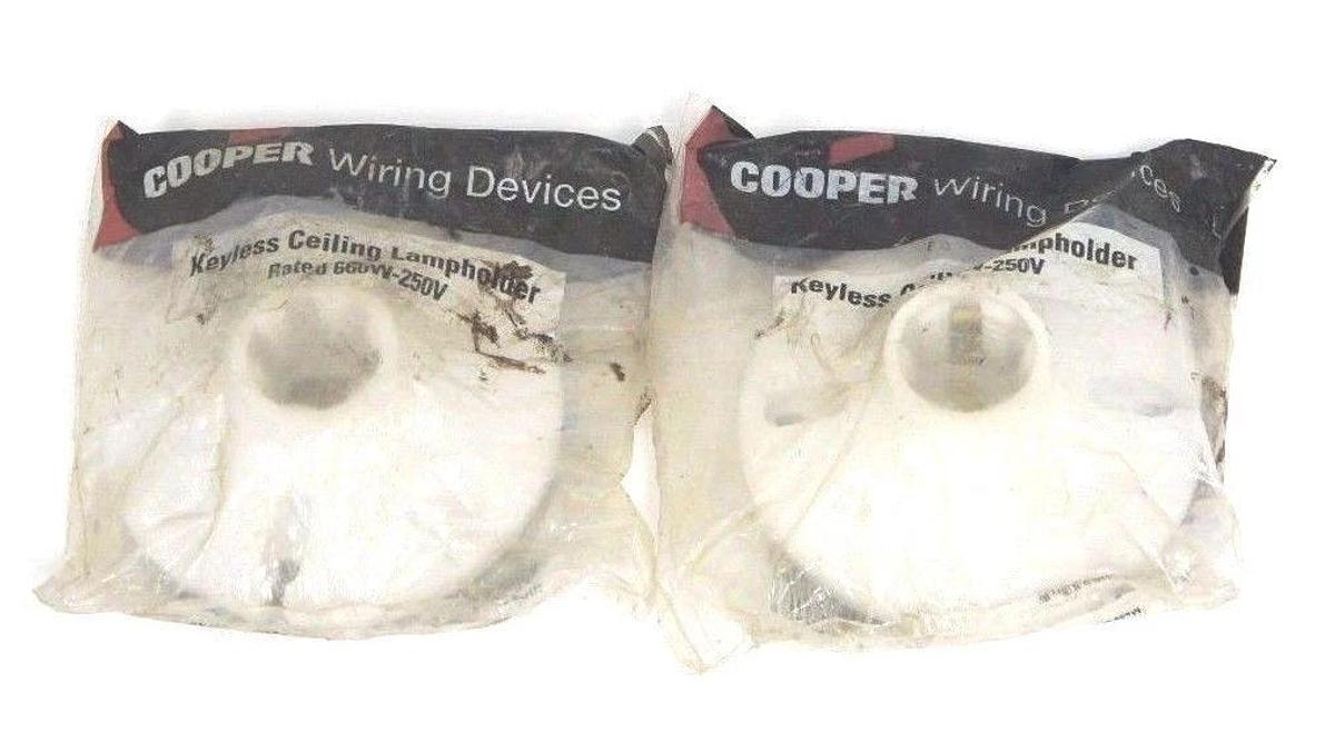 Used LOT OF 2 NIB COOPER S1174W KEYLESS CEILING LAMPHOLDERS 660W-250V