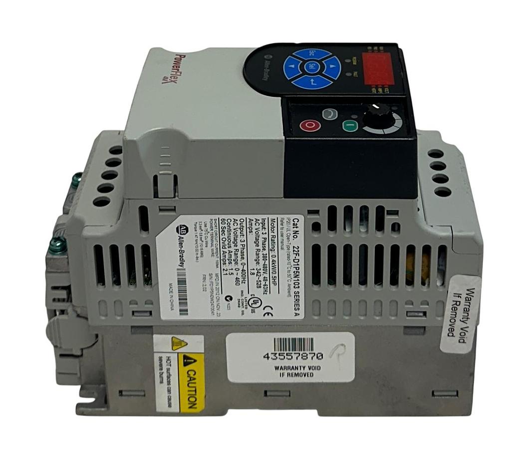 Used ALLEN BRADLEY 22F-D1P5N103 /A PowerFlex 4M AC DRIVE 0.4kW/0.5HP 380-480V USNP