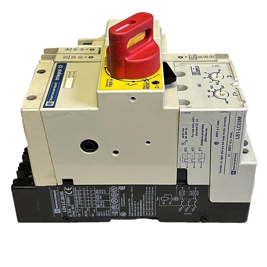 Used TELEMECANIQUE LD4-LC.30.H51 / LD4LC30H51 integral 32 CONTACTOR W/ LA1-LC052F