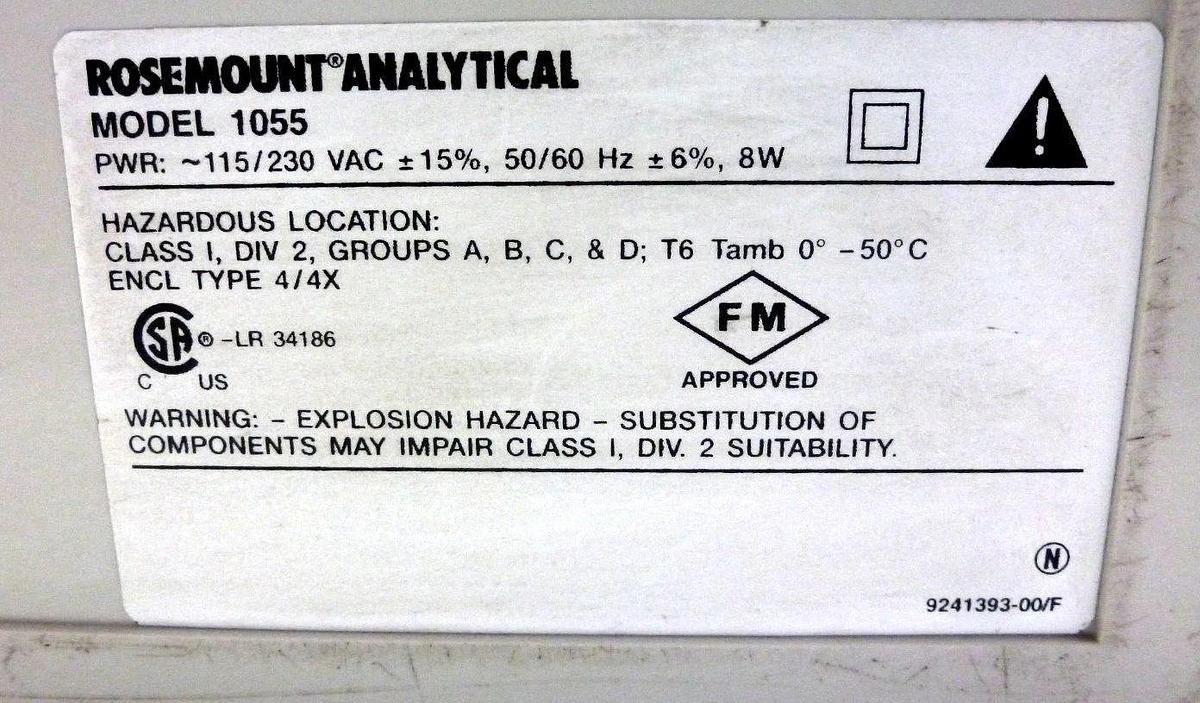 Used ROSEMOUNT 1055-01-10-22 SW VER# 3.30 ANALYZER SOLUCOMP II 115/230VAC 1055011022