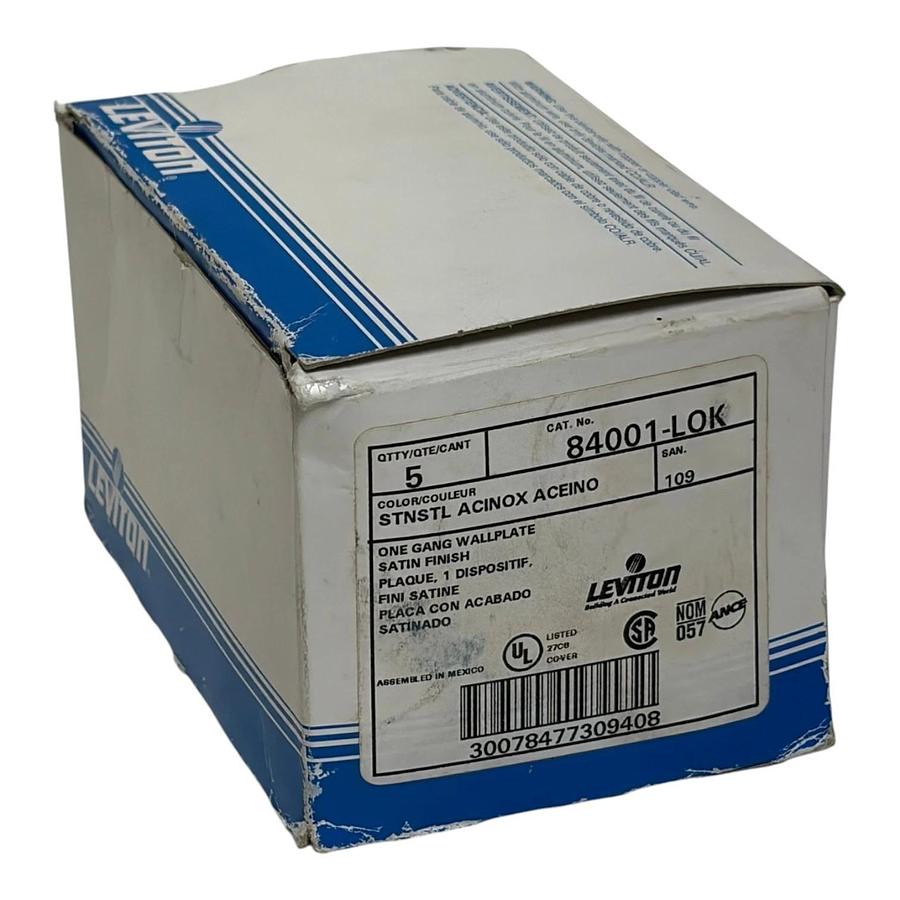 Lot of 4 Leviton 84001-LOK 1-Gang Lockout Toggle Wallplate Stainless Steel New