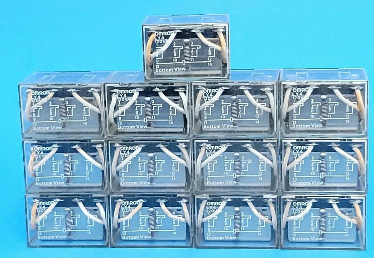 Used LOT OF 13 OMRON LY4120VAC RELAYS LY4 120VAC