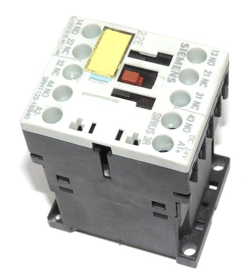 Used SIEMENS 3RH1122-1BB40 CONTROL RELAY, 2NO 2NC, 24VDC COIL, 3RH11221BB40