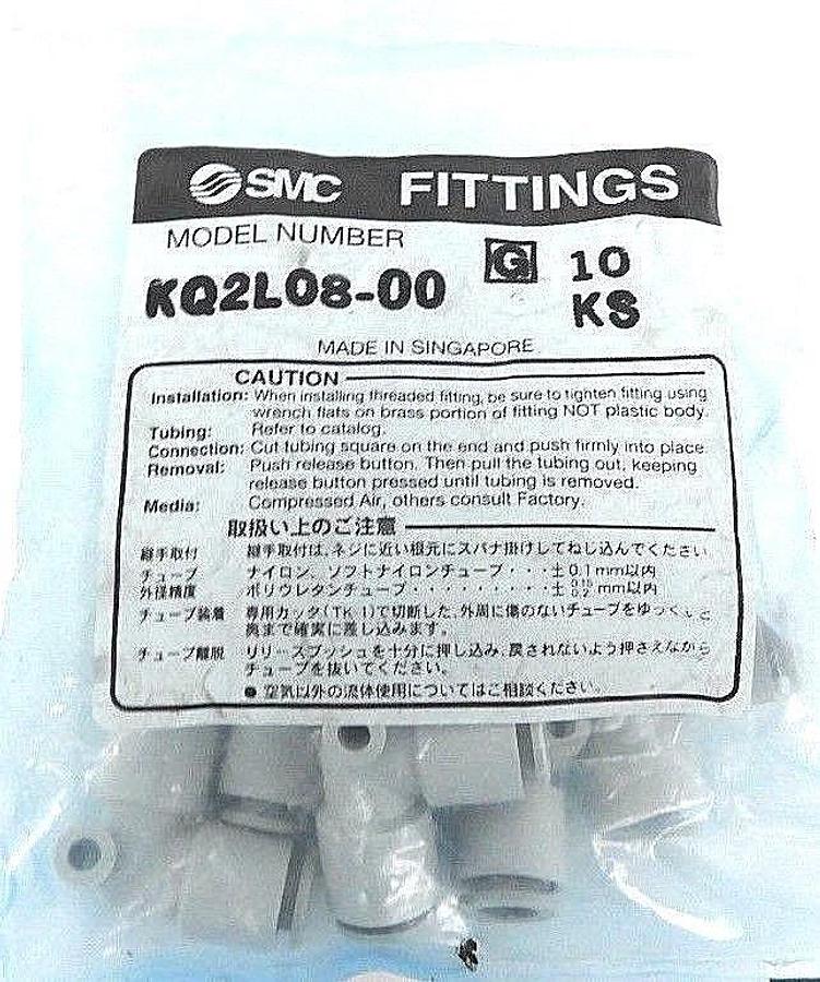 Used BAG OF 10 NEW SMC KQ2L08-00 ELBOW FITTINGS KQ2L0800
