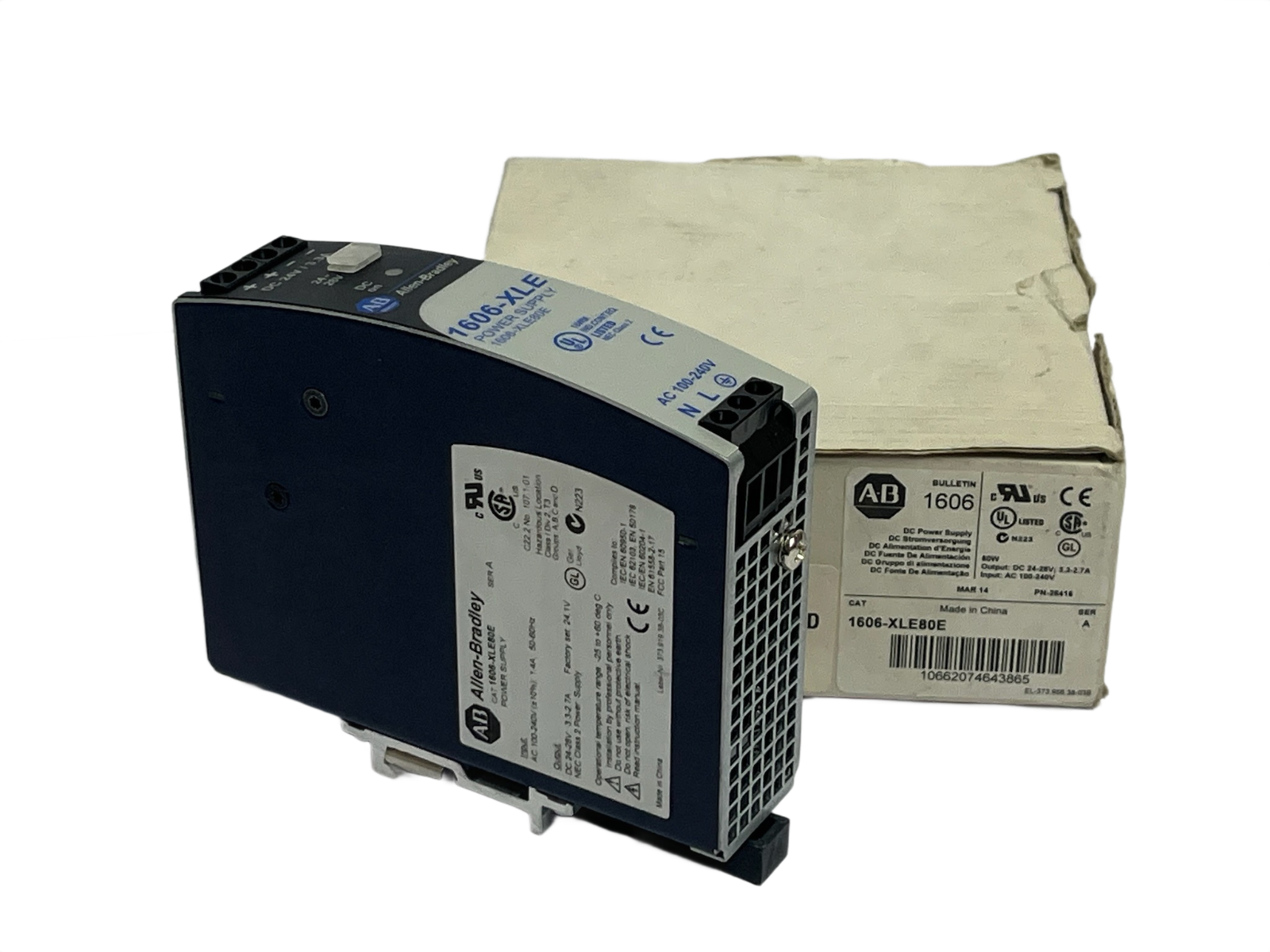 Used Allen-Bradley 1606-XLE80E Essential Power Supply 24V DC 80W Ser A - NSMP
