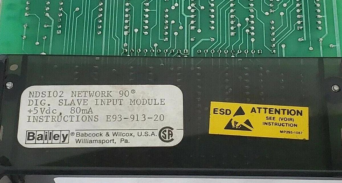 Used BAILEY 6637607A1 INPUT MODULE DIGITAL SLAVE NETWORK 90 5VDC 80mA