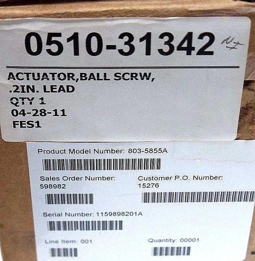 NIB PARKER 803-5855A ACTUATOR BALL SCREW .2IN. LEAD 1159898201A