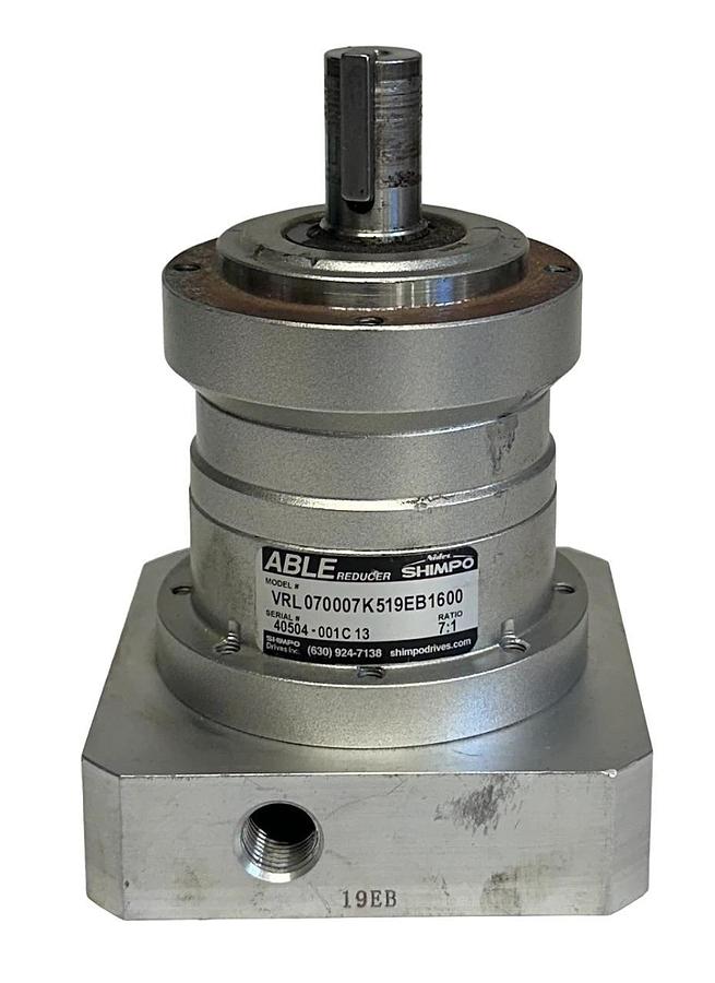 Used NIDEC SHIMPO VRL070007K519EB1600 ABLE REDUCER 7:1 RATIO VRL SERIES COAXIAL USNP