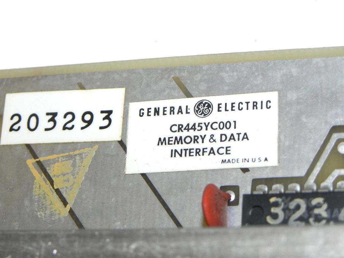 Used GENERAL ELECTRIC CR445YC001 MEMORY & DATA INTERFACE BOARD C766608B COMP SIDE