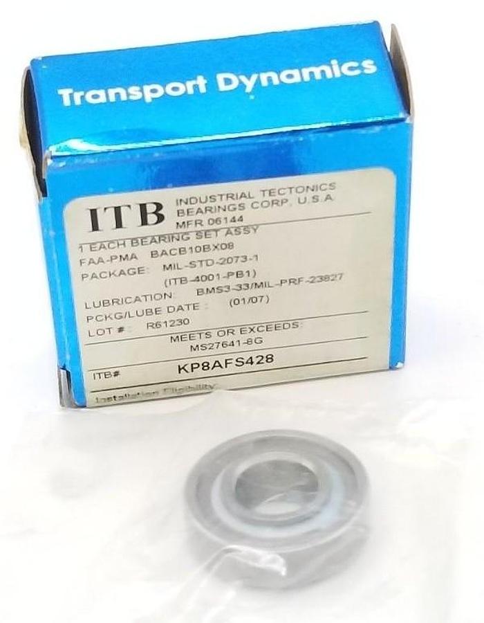 Used NIB ITB KP8AFS428 AIRFRAME BALL BEARING 1/2" X 1-1/8" X 3/8"