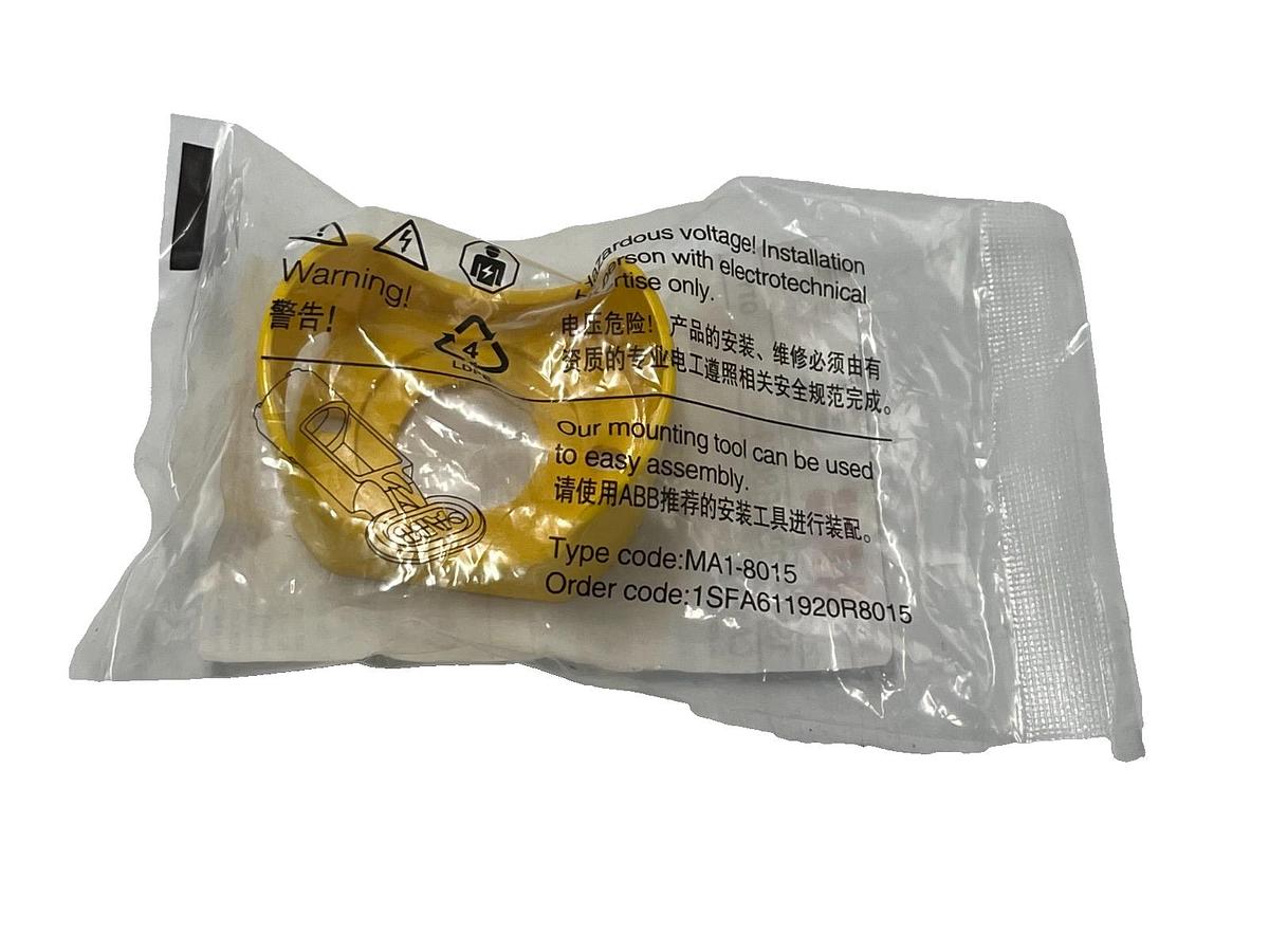 Used LOT OF 5 ABB 1SFA619920R8053 CA1‑8053 YELLOW SHROUD FOR EMERGENCY STOP BUTTON
