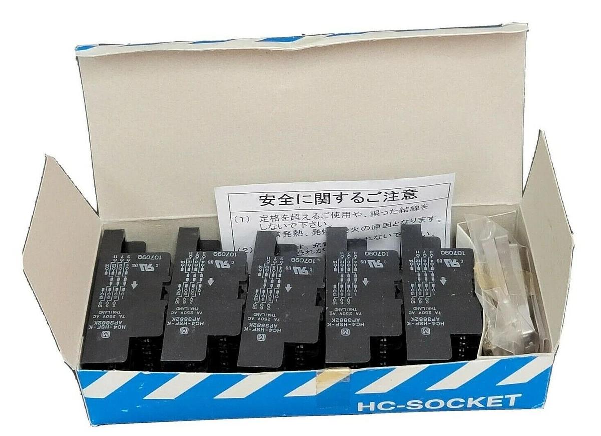 Used BOX OF 5 NEW PANASONIC HC4-HSF-K HC-SOCKETS 7A 250V AC AP3882K