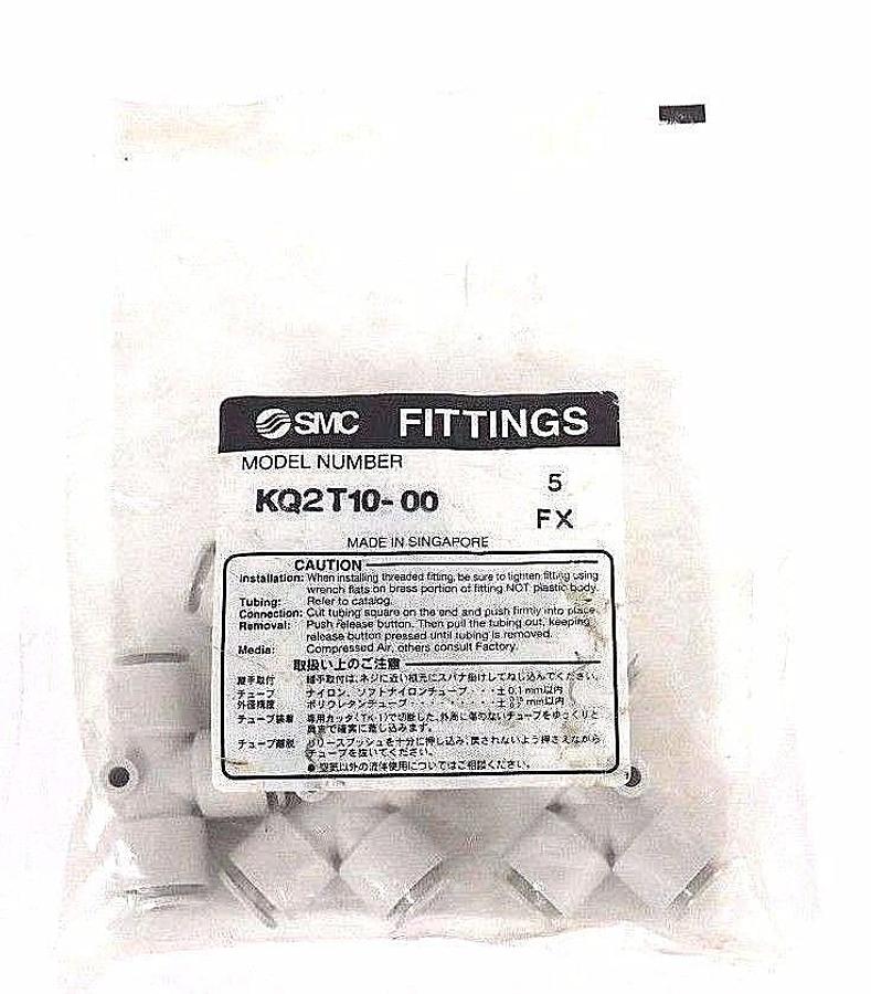 Used BAG OF 5 NEW SMC KQ2T10-00 UNION TEE FITTINGS KQ2L1000