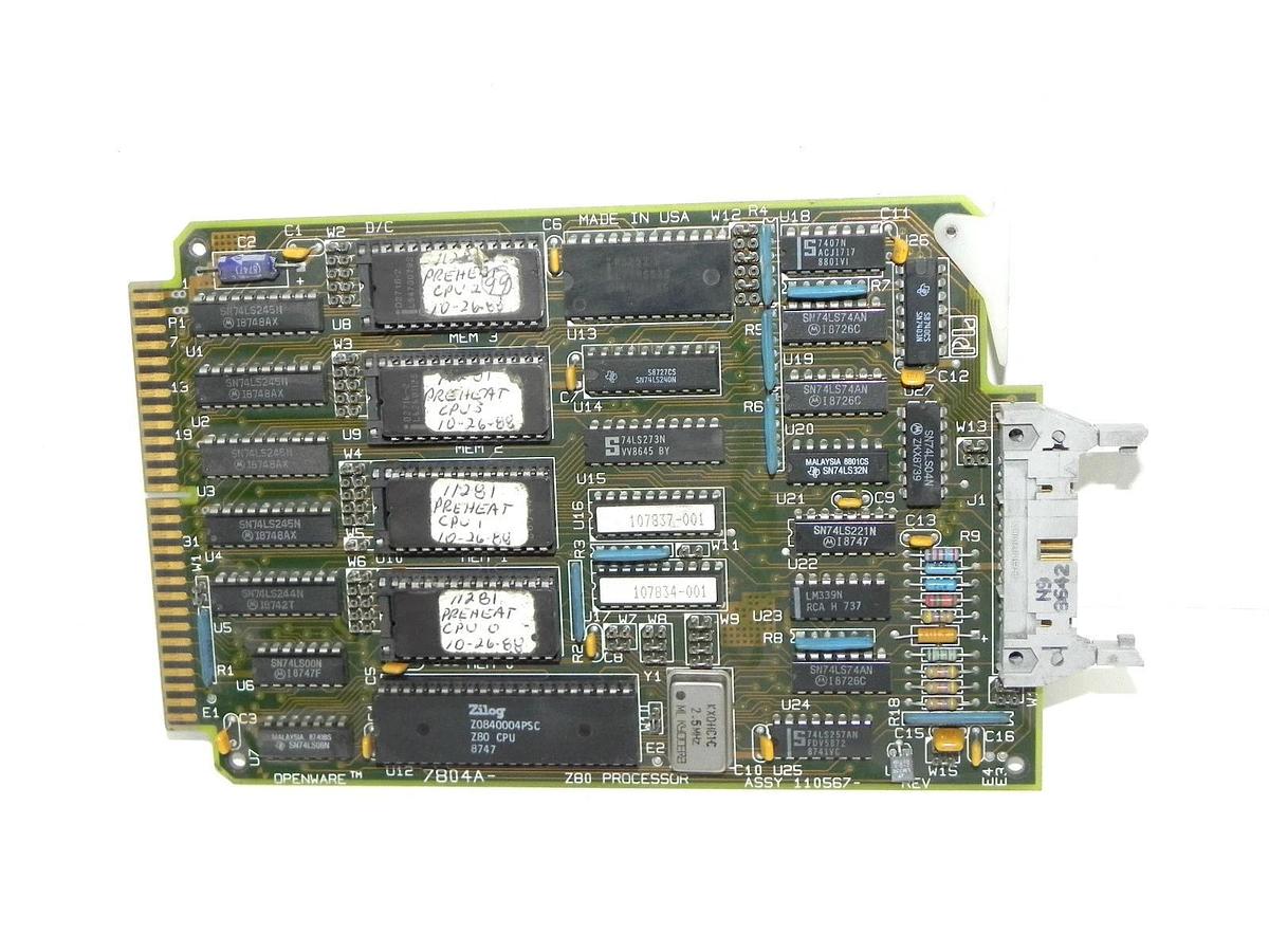 Used GD CALIFORNIA INC PWB 110568-002 PROCESSOR CARD Z80, PWB110568002, PWB110568-002