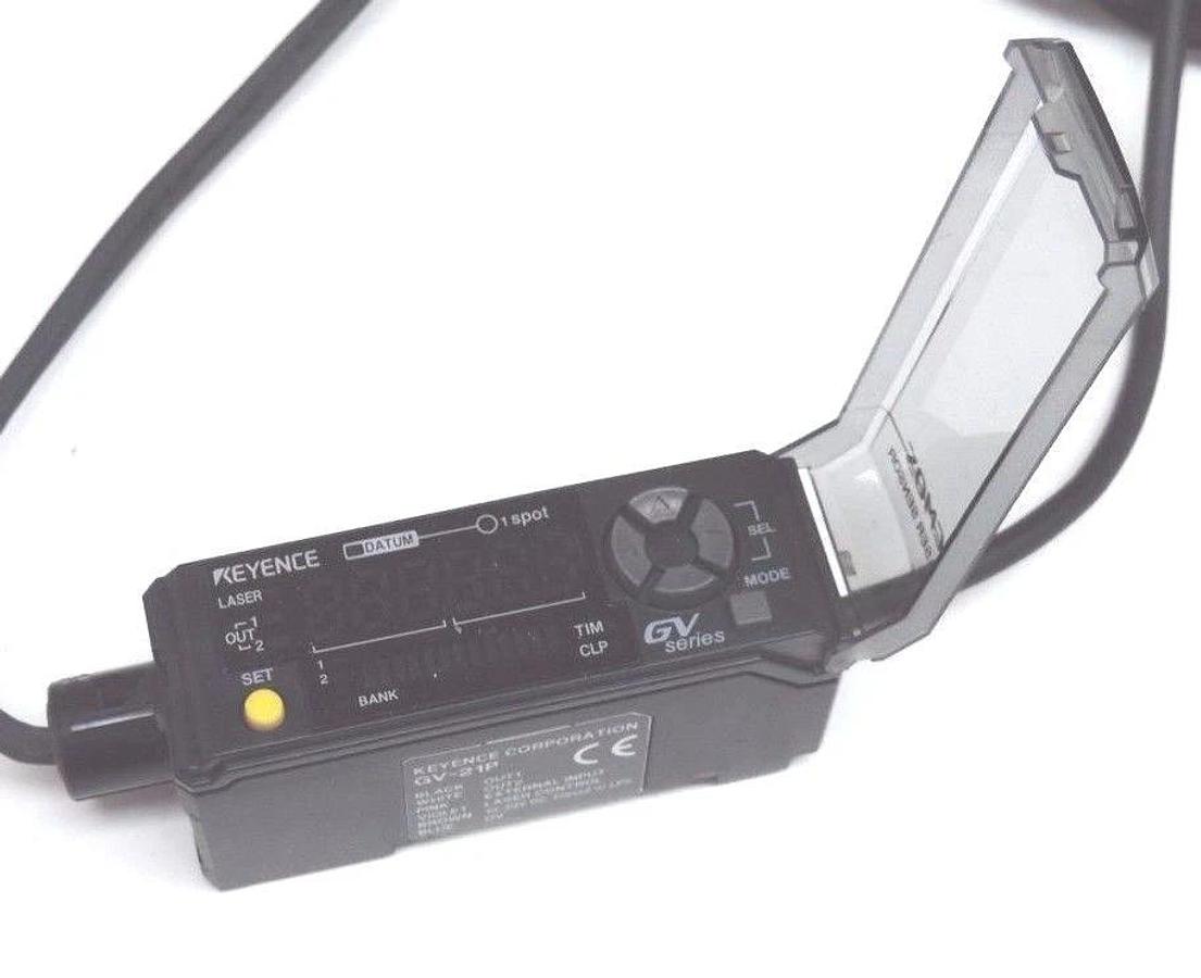 Used KEYENCE GV-21P LASER SENSOR AMPLIFIER W/ GV-H45 CMOS SENSOR GV21P, GVH45