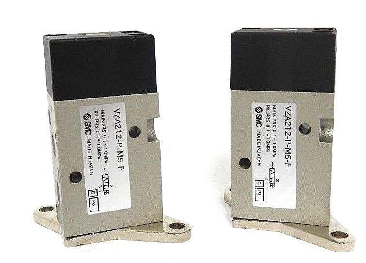 Used LOT OF 2 NEW SMC VZA212-P-M5-F AIR OPERATED VALVES VZA212PM5F