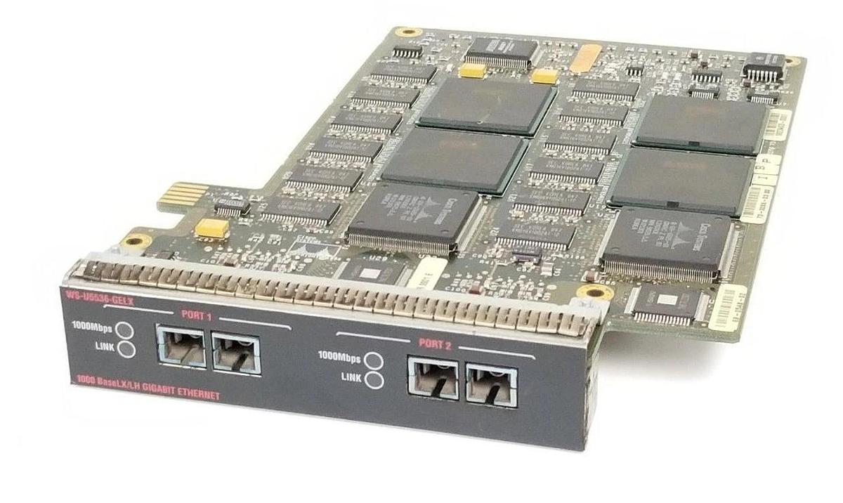 Used LOT OF 2 CISCO SYSTEMS WS-U5536-GELX ETHERNET MODULES 68-0548-02 , 73-3286-03