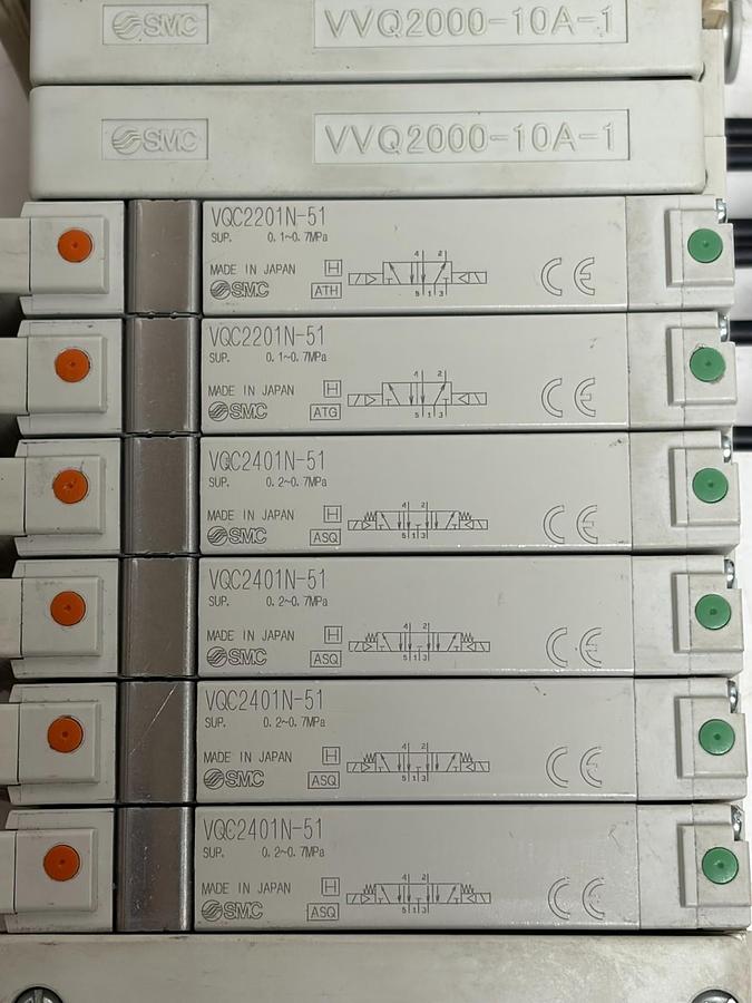 Used SMC EX600-SEN3 EtherNet IP Valve Manifold VQ2000 EX600-DXPD 6-Station