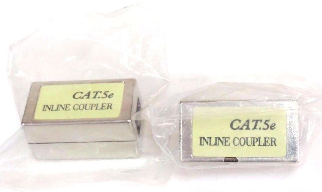 LOT OF 2 NEW ZIOTEK 180 0515 2"x 1"x 1" CAT5E INLINE COUPLERS SHIELDED CAT.5e