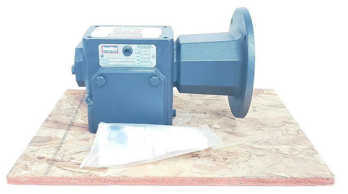 Used NEW LEESON IRON MAN W8180049.00 BM818-5-R-56 RIGHT ANGLE GEAR REDUCER 1.70HP 5:1