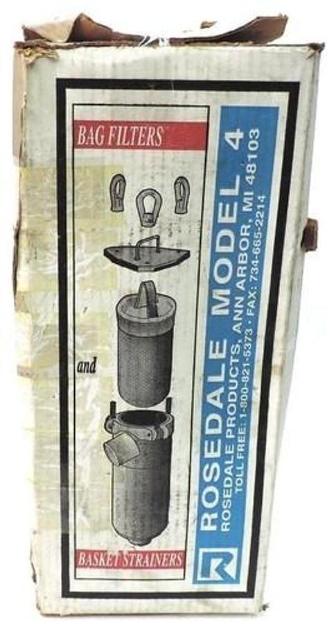 Used ROSEDALE MODEL 4 FILTER MCL 46112P200CVNPB BAG FILTERS & BASKET STRAINER LCO-4