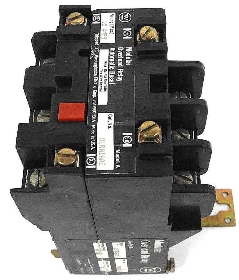 Used WESTINGHOUSE MORA1AAE MODULAR OVERLOAD RELAY MODEL: A, STYLE: 1373D02G35
