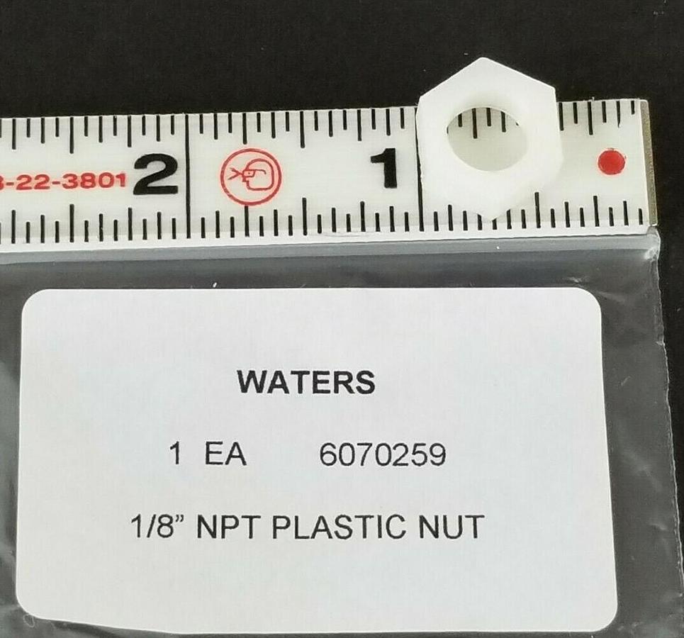Used NEW WATERS 6070259 PLASTIC NUT 1/8'' NPT