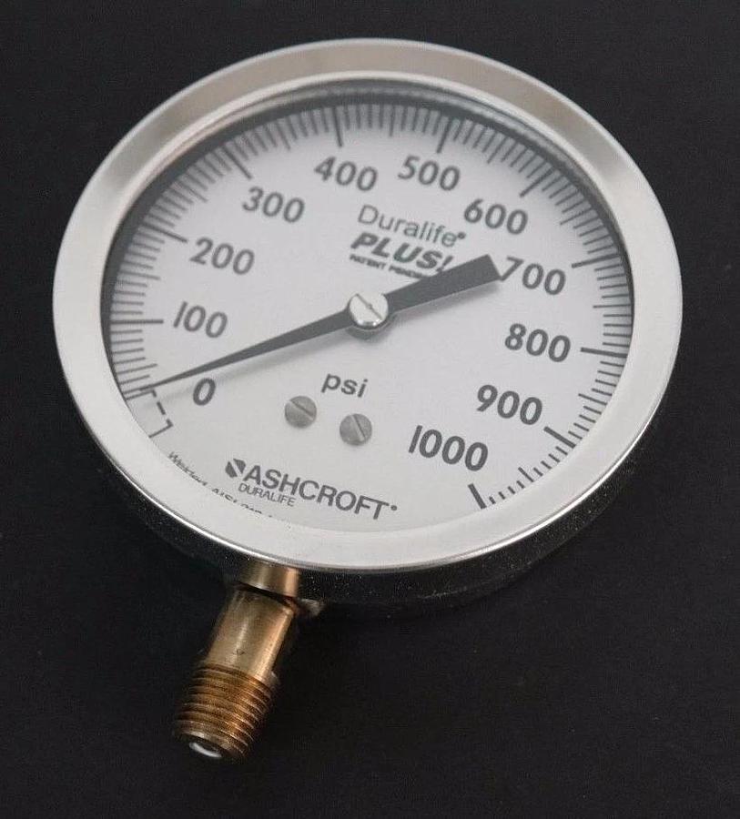 Used NIB ASHCROFT 35-1009-AW-02L-1000#-LL DURALIFE GAUGE 3-1/2 INCH, 1QA-42178-017