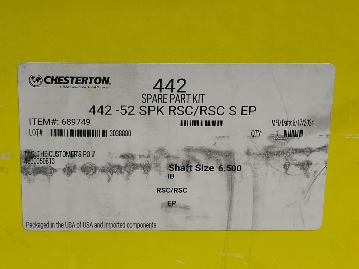 Used Chesterton 442 Spare Part Kit 442-52 SPK RSC/RSC S EP 6.500 Shaft Size 609749