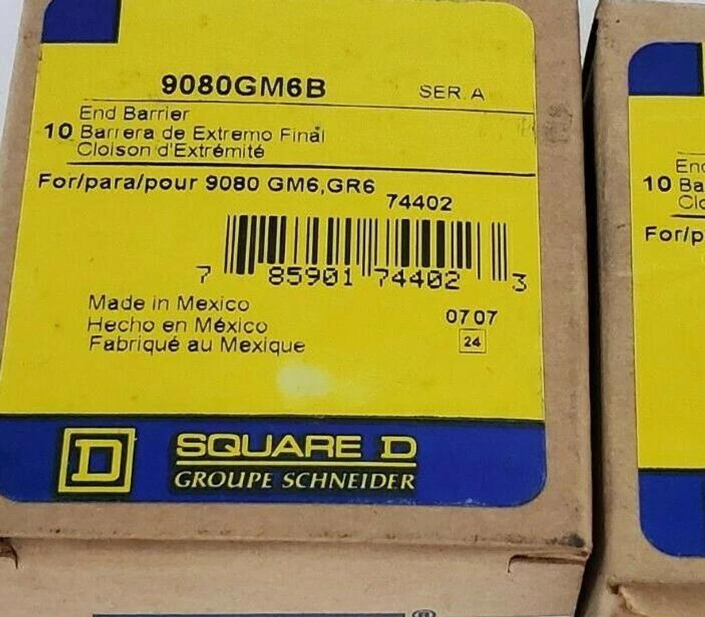 Used LOT OF 30 NEW SQUARE D CLASS 9080 TYPE GM-6B END BARRIERS 9080GM6B SER. A