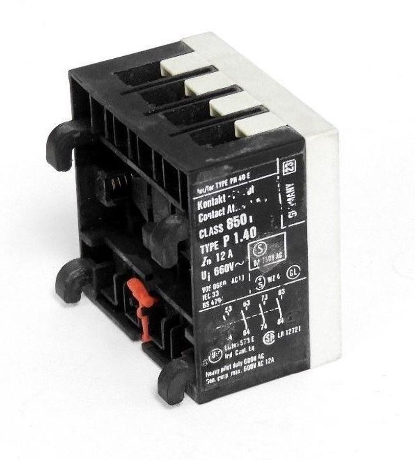 Used NEW SQUARE D 8501-P1.40 CONTACTOR ATTACHMENT 10AMP, 4NO, 8501P1.40