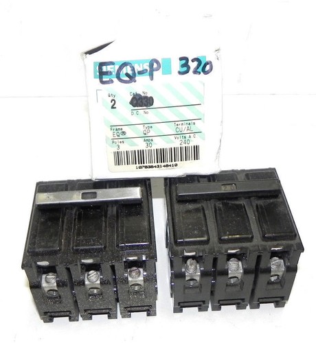 Used 2 SIEMENS ITE EQ-P 30AMP CIRCUIT BREAKERS EQP30A