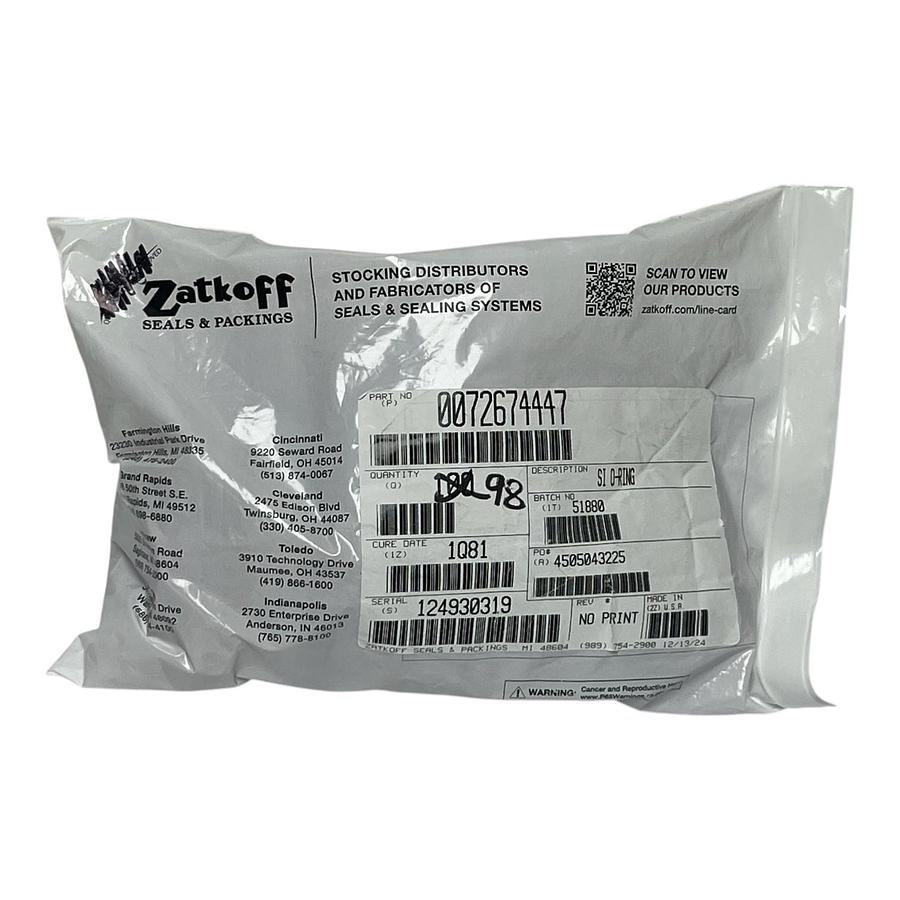 Used Zatkoff 0072674447 Silicone O-Rings Lot of 98 High Temp Red New Surplus