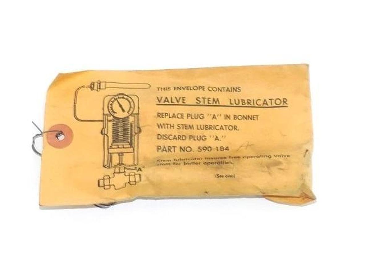 Used NEW VALVE STEM LUBRICATOR 590-184 REPLACEMENT PLUG 590184